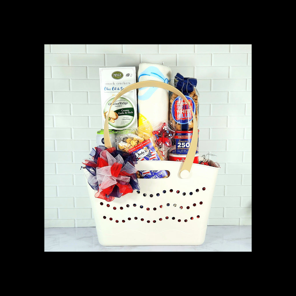America 250 patriotic beach bag gift with summer essentials